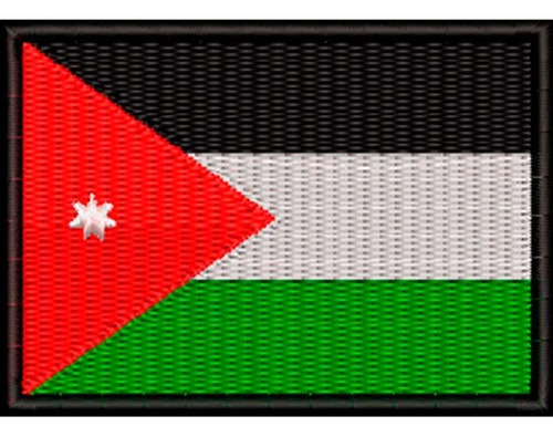 Patch Bordado Bandeira Jordânia 5x7 Cm Cód.bdp14