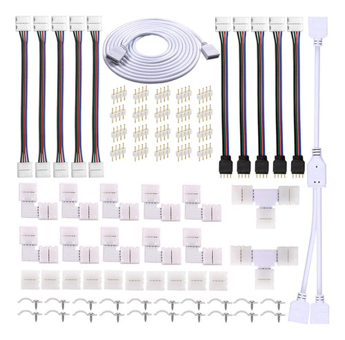 Kit Conector Tira De Led De 4 Pines 5050 10mm Incluye 8...