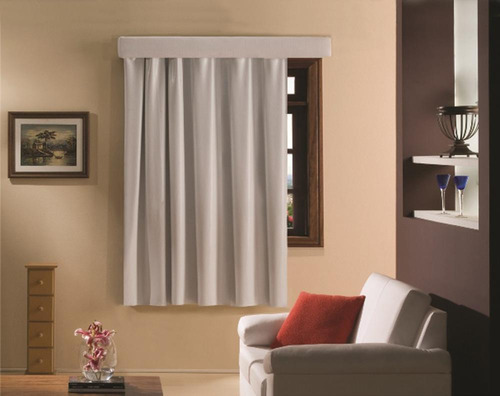 Cortina Blackout Corta Luz Trilho 2,00x2,50m Branco/cinza