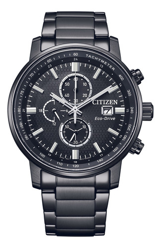 Reloj Citizen Ca084583e Para Hombre Cronógrafo Taquímetro Malla Negro Bisel Negro/gris Fondo Negro