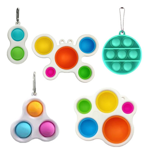 Juego De 5 Juguetes De Juguete Con Hoyuelos Simples, Pop It