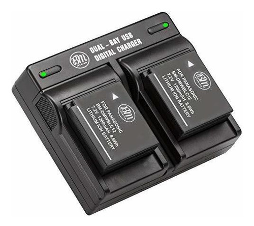 Bm Premium Paquete De 2 Baterias Dmw-blc12 Y Cargador De D