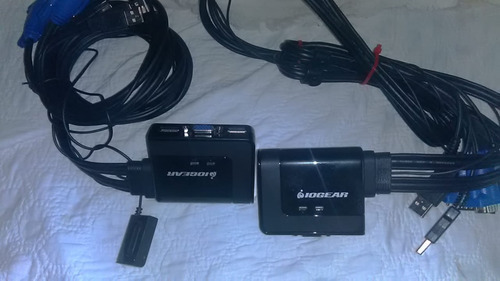 2 Conmutadores Kvm + Cable Vga + 4 Puertos Usb Gcs22u Iogear (Usado)