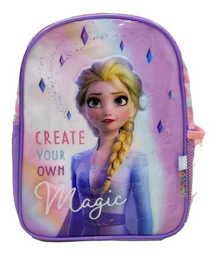 Mochila Escolar Espalda 12 Frozen Magic Line Elsa Color Violeta