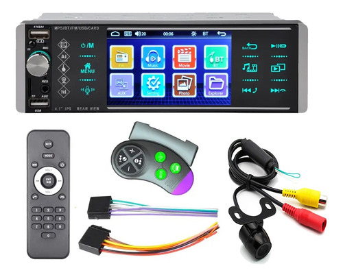 Radio Pantalla 4.1 Multimedia 1 Din Con Cámara De Reversa