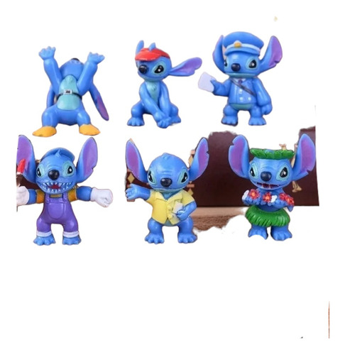 Stitch Set Mini Figuras X 6 Unidades Colección Decoración 