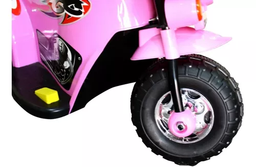 Moto Elétrica Infantil Para Criança De 2 A 4 Anos Rosa Barzi