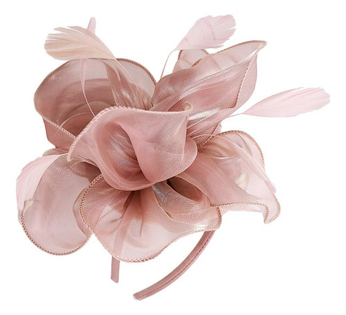 Wa Diadema Con Sombrero De Fascinator De Flor Artificial