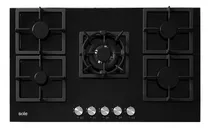 Comprar Cocina Empotrable Sole Acero Vidrio Top 5q 86cm Solco041 Color Negro