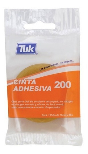 Cinta Adhesiva Tuk 200 Transparente 200 18x33 /v