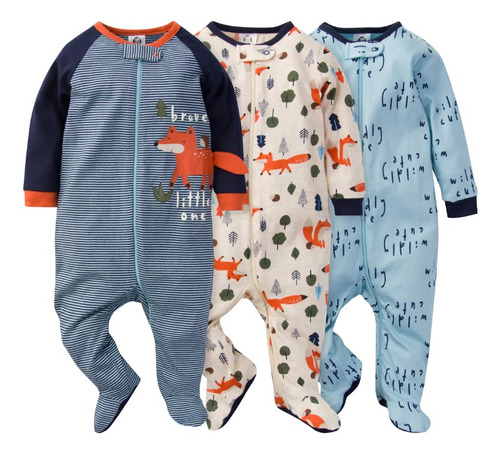 3 Pijamas Marca Gerber Niño -  100% Algodón