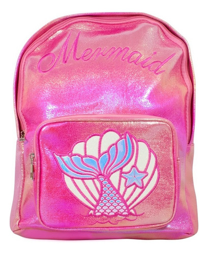 Mochila Con Diseño De Cola De Sirena Tornasol Color Fucsia Diseño De La Tela Lona
