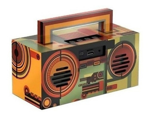 Imagen 4 de 6 de Parlante Bluetooth Portatil De Carton Estilo Retro