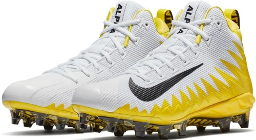 Nike Tacos Football Americano Zapatos Tachones Tachos Nike Alpha Menace Mod  Blanco Amarillo | Envío gratis