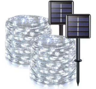 Serie Luces 240 Led 26 Meters Solares Exterior 2pack