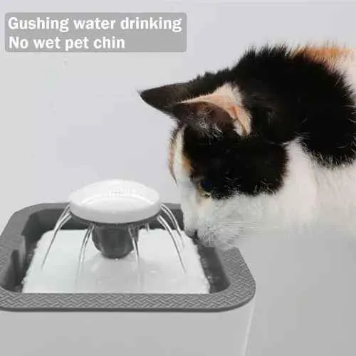Fuente De Agua Para Gatos Y Perros De 2.5 Litros De 3 Modos Color Gris