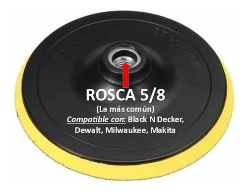 Respaldo Para Pulidora 7 Pulg. C/velcro Rosca 5/8 Paq. 3 Pz