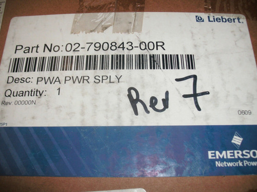 Emerson 02-790843-00 Pwa Power Supply Rev 7 Yyu