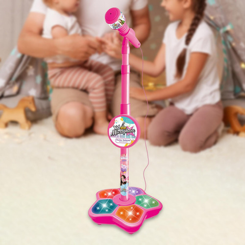Juguete Con Micrófono Para Cantar Música Con Luces Rojo