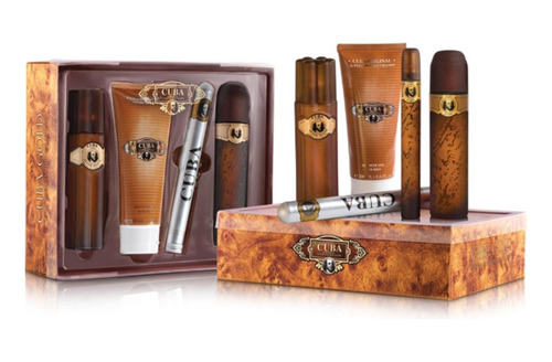 Perfume Cuba Gold For Men Gift Set 4 Articulos.