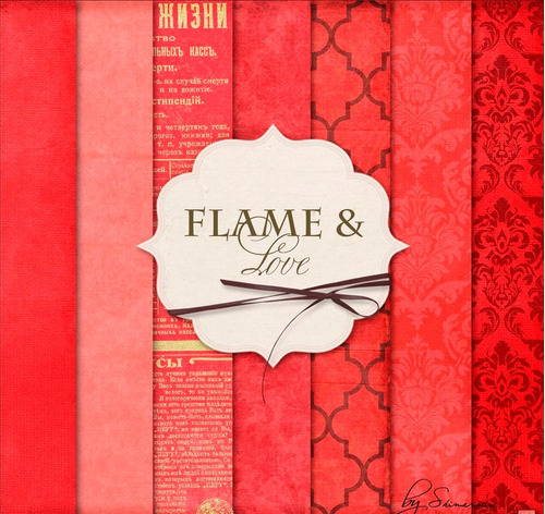 Kit De Papel Digital Shabby Chic Rojo Flame & Love