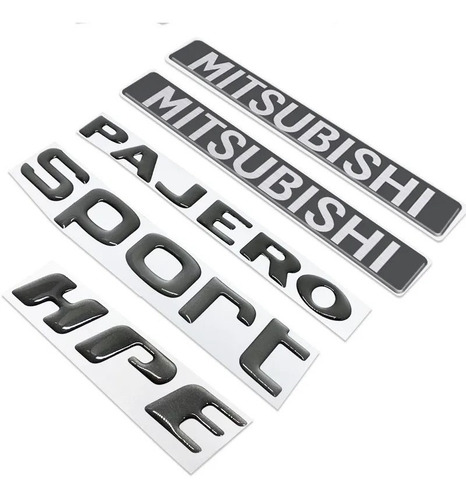 Imagem 4 de 5 de Kit Adesivos Pajero Sport + Hpe Grafite Resinados Mitsubishi
