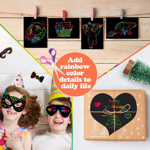 Kit De Libro De Pintura Para Rainbow Rascar Paper Niños 71pc
