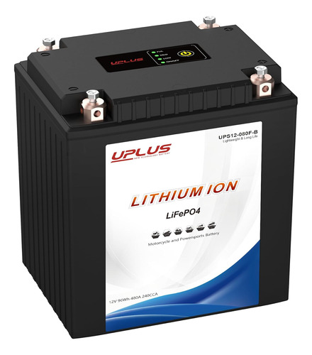 Uplus - Batería De Litio Para Motocicleta De 12 V 8 Ah, Ups1