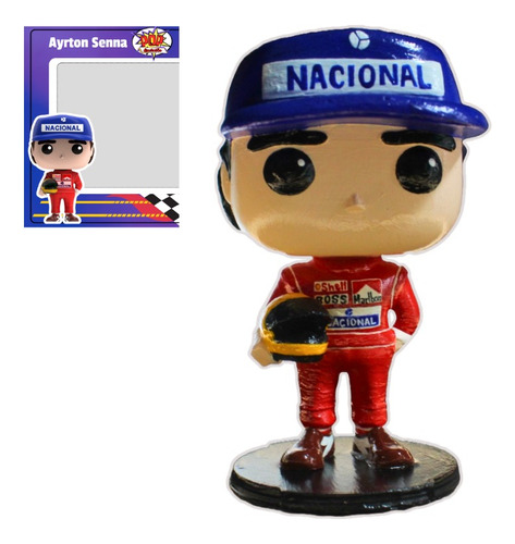Ayrton Senna Estilo Funko Pop Artesanal + Base + Caixa ! 
