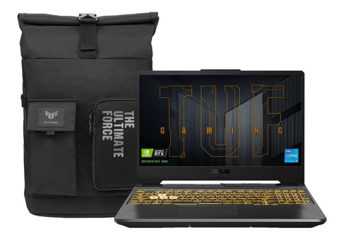 Laptop Asus Tuf Gaming Ci5 8gb 512gb Rtx3050 + Mochila Color Graphite black