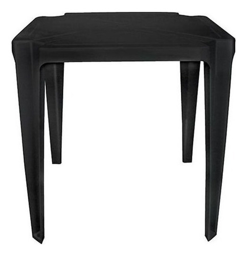 Kit Mesa De Plástico Monobloco Preta Com 4 Cadeiras Dobrável Cor Preto