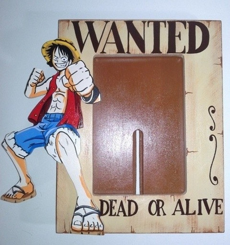 Portaretratos En Madera Anime One Piece Luffy Yotros