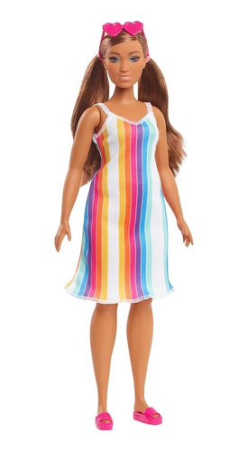 Barbie Fashionista Malibu 50 Aniversario Vestido Arcoiris