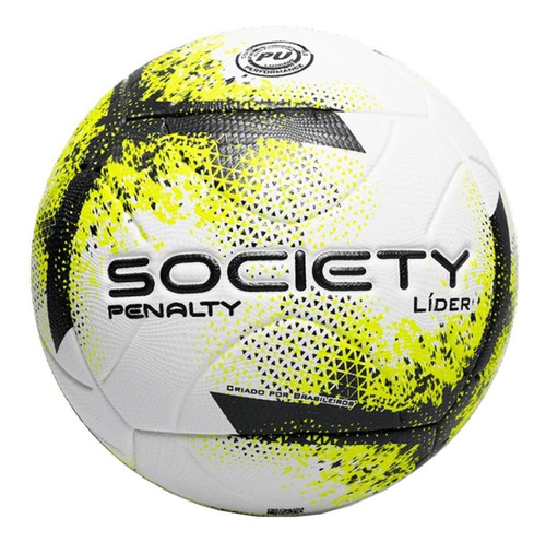 Bola de futebol Society Penalty Líder XXI  cor branco e amarelo