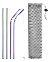 Comprar Juego 4 Sorbetes De Acero Inoxidable, Limpiapipa Y Estuche.