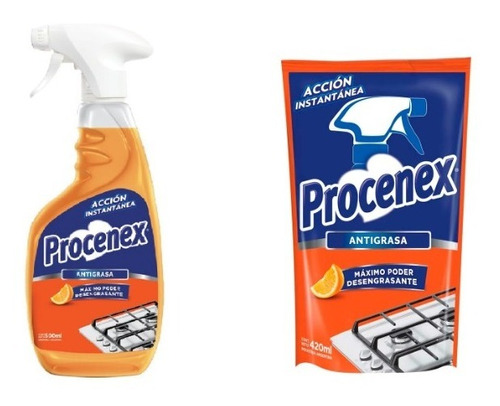 Combo Gatillo Antigrasa Procenex 500ml + Repuesto Doy Pack