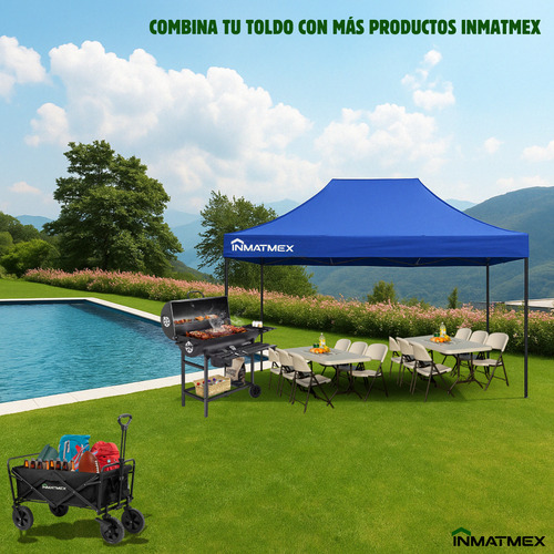 Toldo Inmatmex CARPA 3X4.5 AZUL color azul retráctil