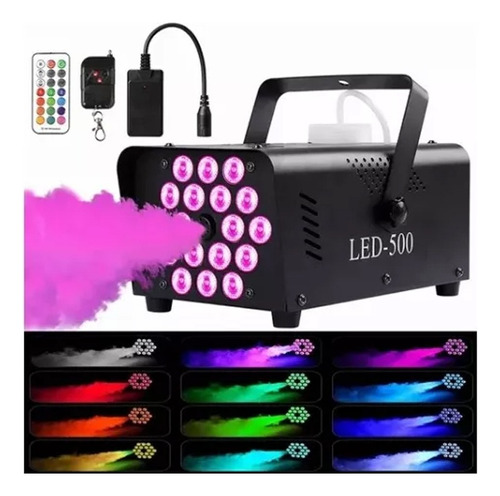 Maquina De Humo 500w Alta Densidad Dmx Led Rgb  Color Negro weboo