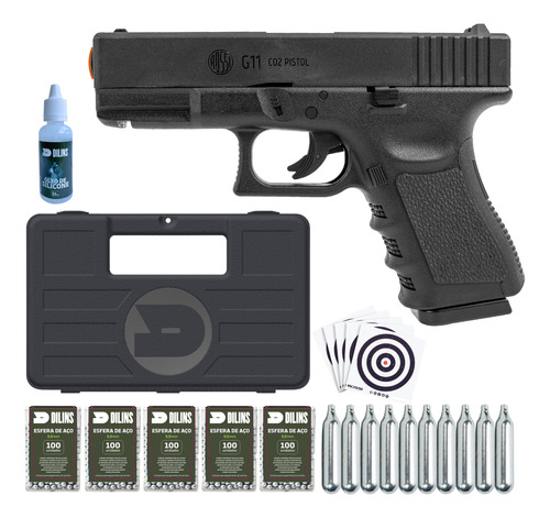 Pistola Arma Airgun Wingun Glock G11 Co2 6mm Potente Rossi