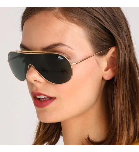 Anteojos Lentes Gafas Sol Ray-ban Sol Rb3597 Dorado Brillante Extra Large + Optica Central Store