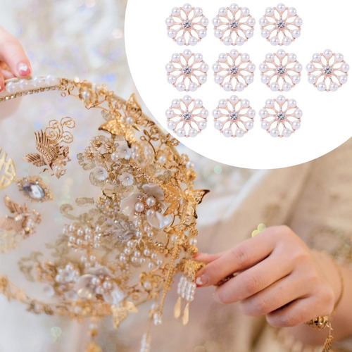 10 Piezas De Adornos De Flores Con Diamantes De Tipo E