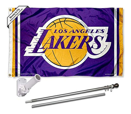Los Angeles Lakers - Juego De Barra Y Soporte Para Bandera
