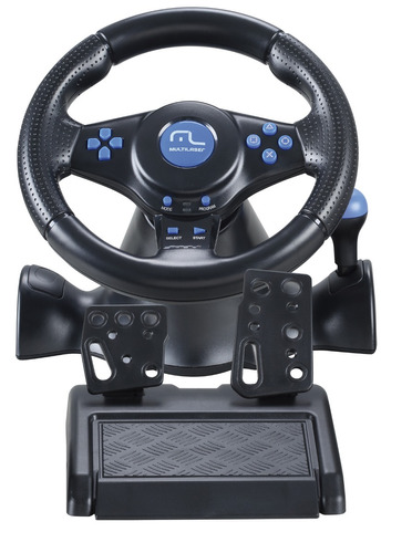 Volante Azul Racer 3 Em 1 Para Ps2, Ps3 E Pc Multilaser