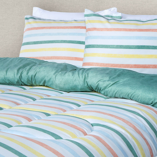 Plumón Reversible Soft Touch Anselmo Verde Súper King