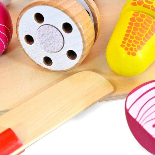 Imagen 4 de 4 de Verduras De Madera Para Cortar Con Velcro Tabla Acool 6654