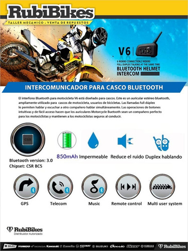 Imagen 7 de 9 de Intercomunicador Para Casco Bluetooth Ejeas V6pro