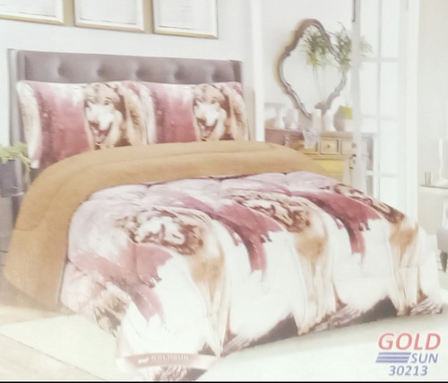 Imagen 3 de 5 de Acolchados Queen Forrados En Corderito Con 2 Fundas