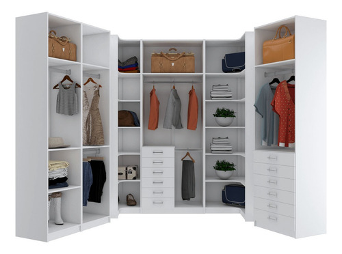 Kit Closet Com Cabideiros E Gavetreiro A 2,50 M390.b