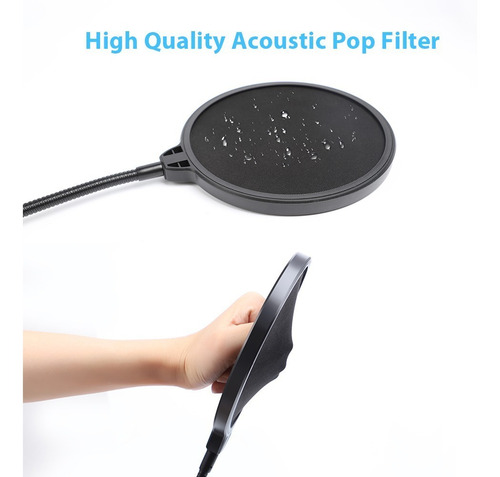 Filtro Anti Pop P/ Micrófono Maono Au-b00 Brazo Flexible