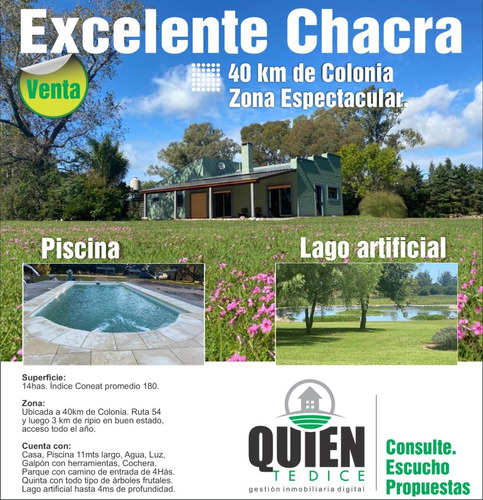 Excelente Chacra En Colonia, Casa Restaurada A Nuevo, Piscina, Lago En Parque